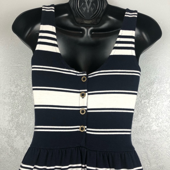 J. CREW navy white striped tank dress Sz XS - Picture 4 of 15